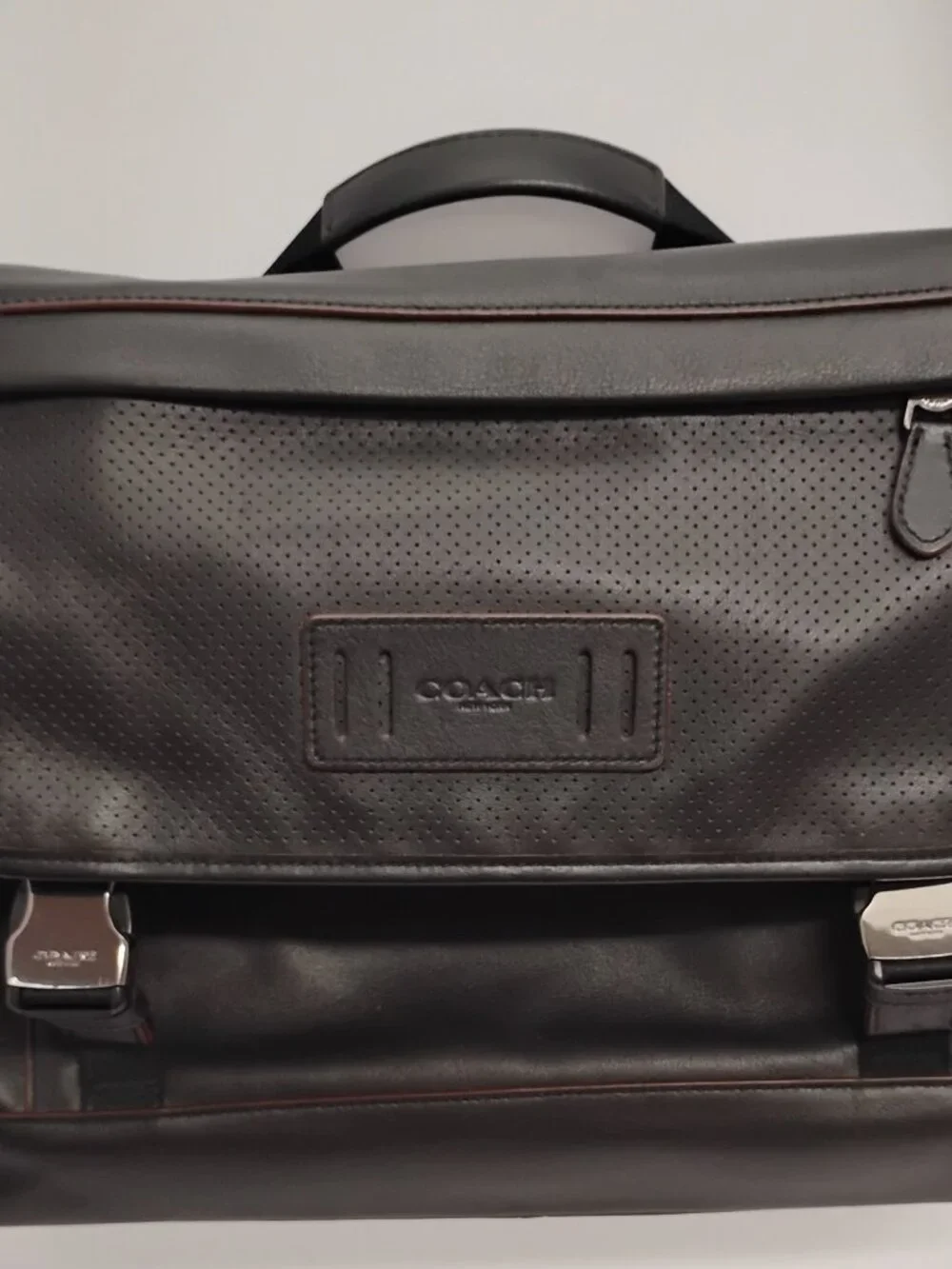 Coach Ranger Messenger F79902 Black Leather Laptop Bag